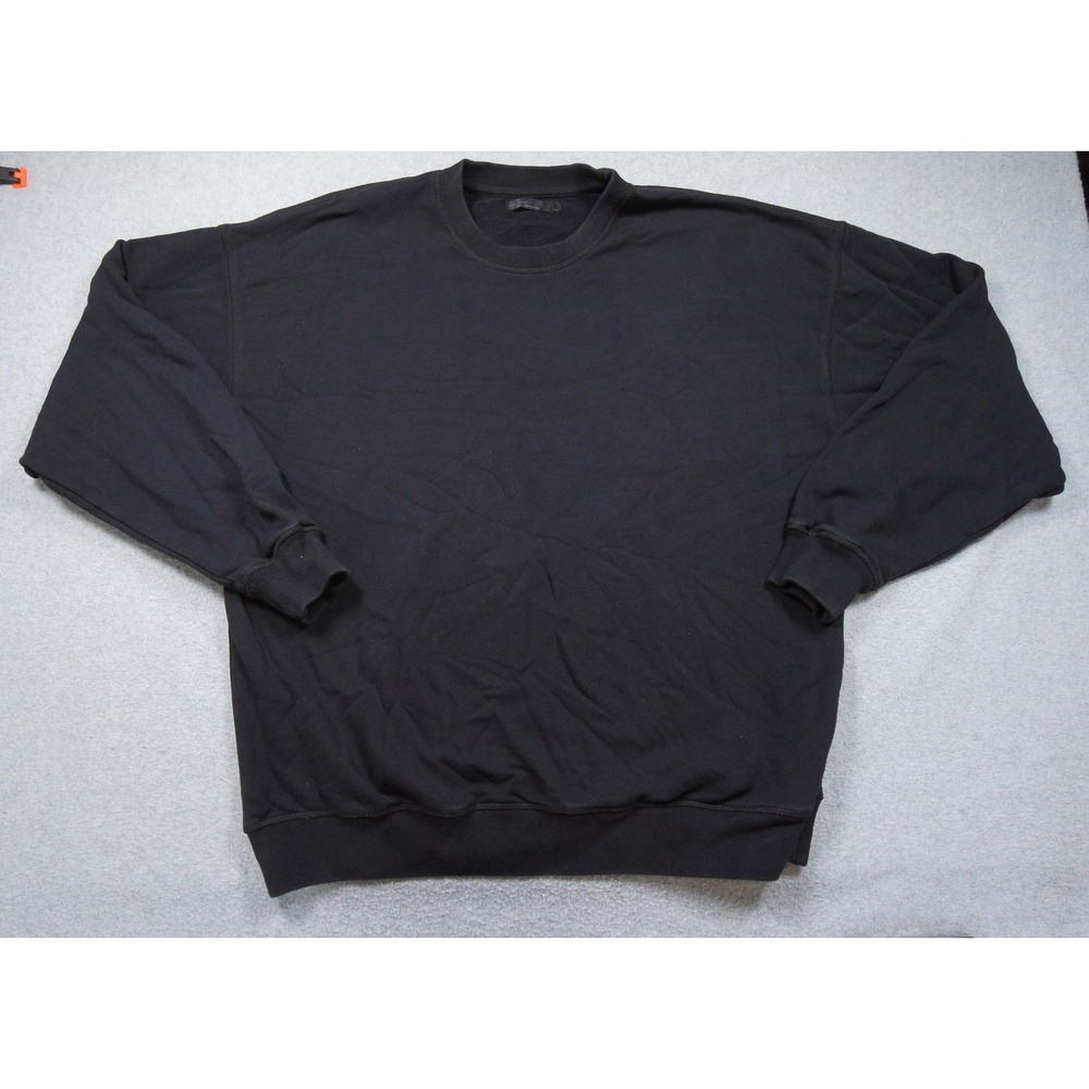Oak + Fort Sweatshirt Mens Medium Oversized Black Solid Crew Neck Minimalist